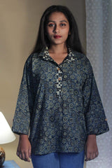 Madhura | Tunic | Ajrakh Indigo Universe