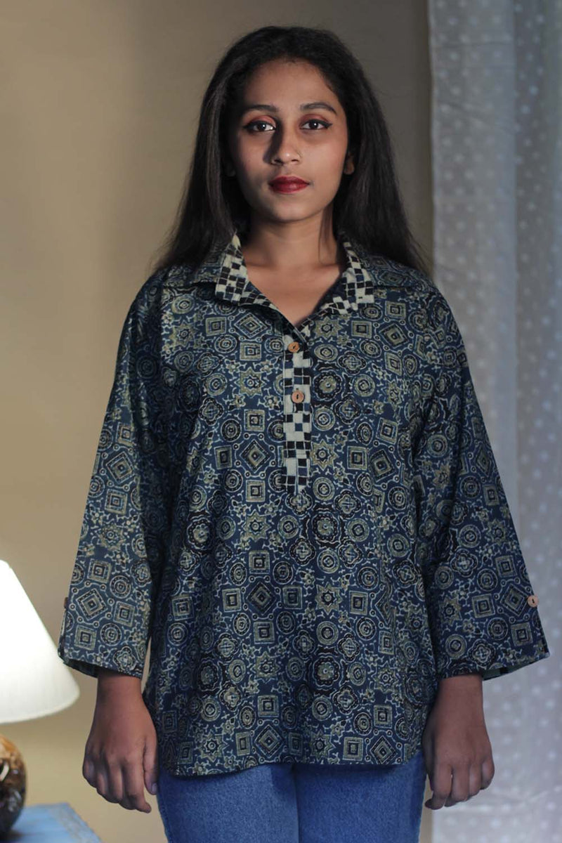 Madhura | Tunic | Ajrakh Indigo Universe