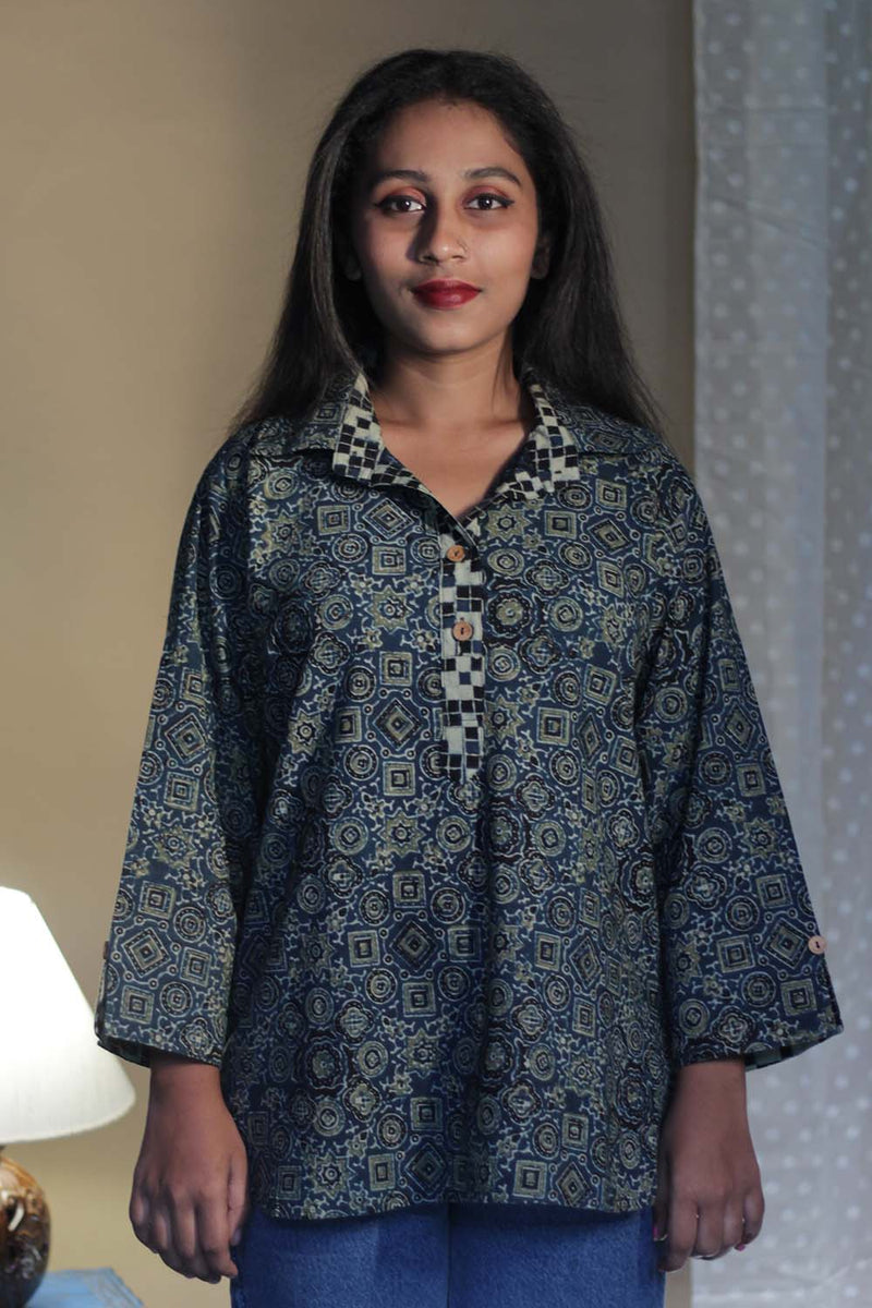 Madhura | Tunic | Ajrakh Indigo Universe