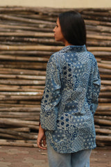 Madhura | Tunic | Indigo with Madder Ajrakh