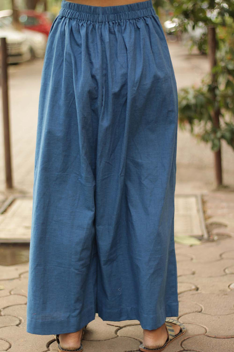 Wide Leg Pants- Azure Blue