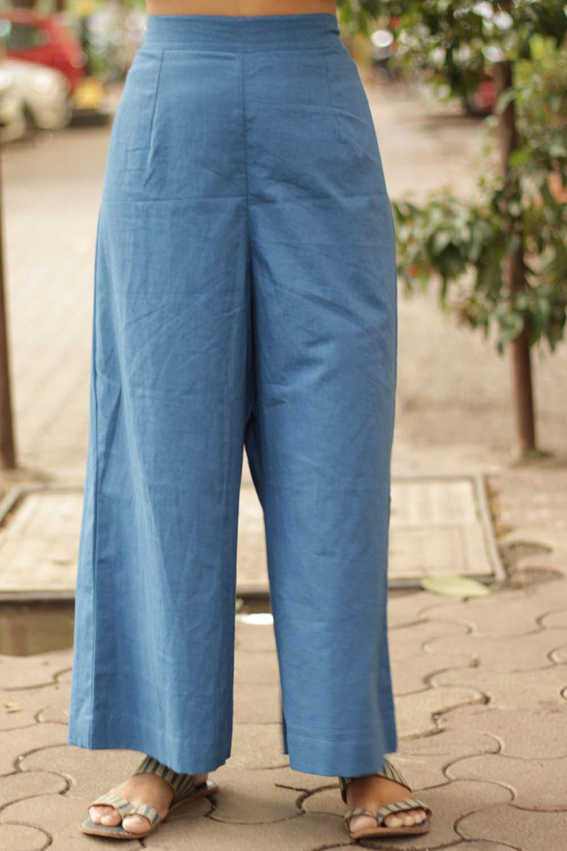 Wide Leg Pants- Azure Blue