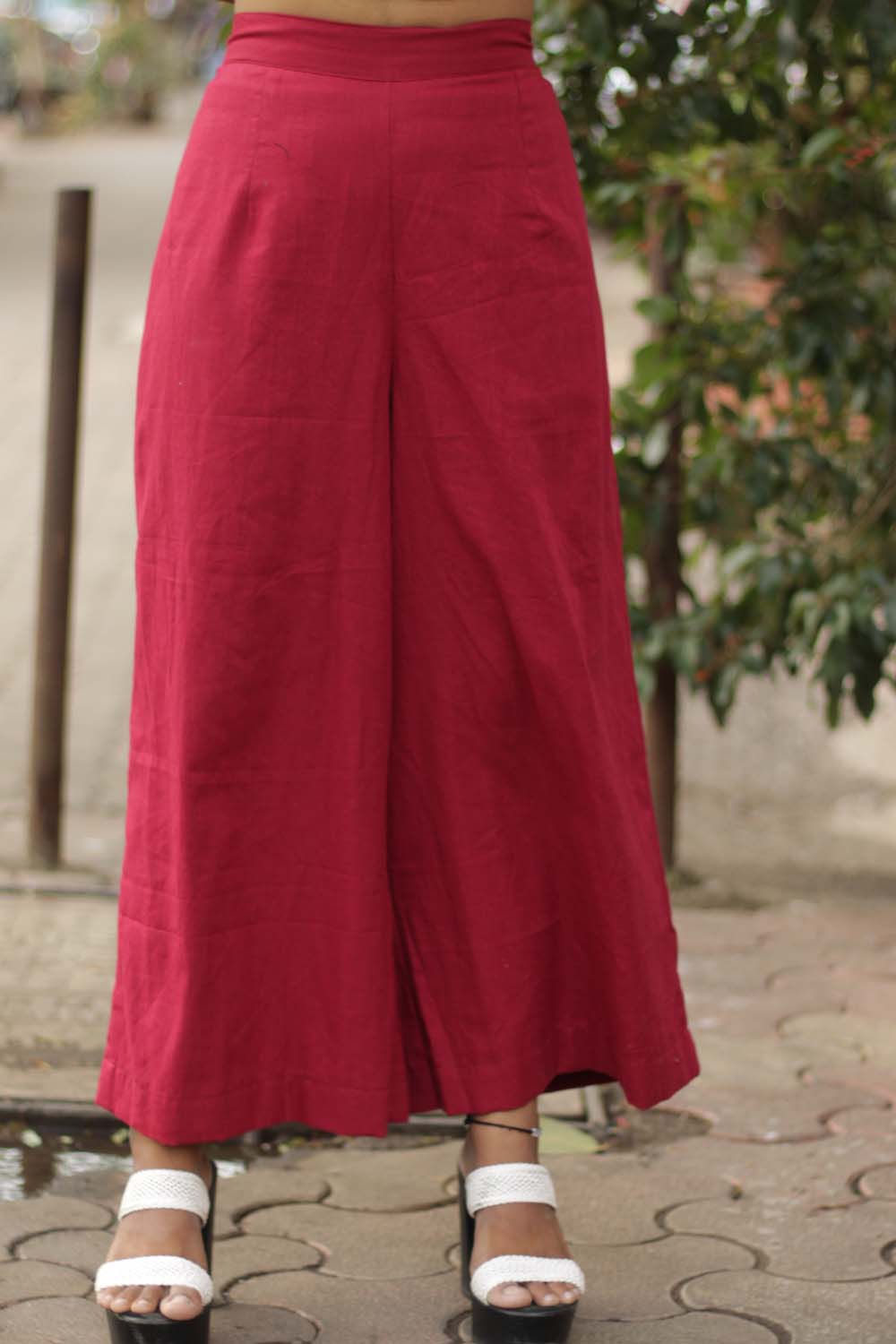 Saumya | Wide Leg Pants | Red