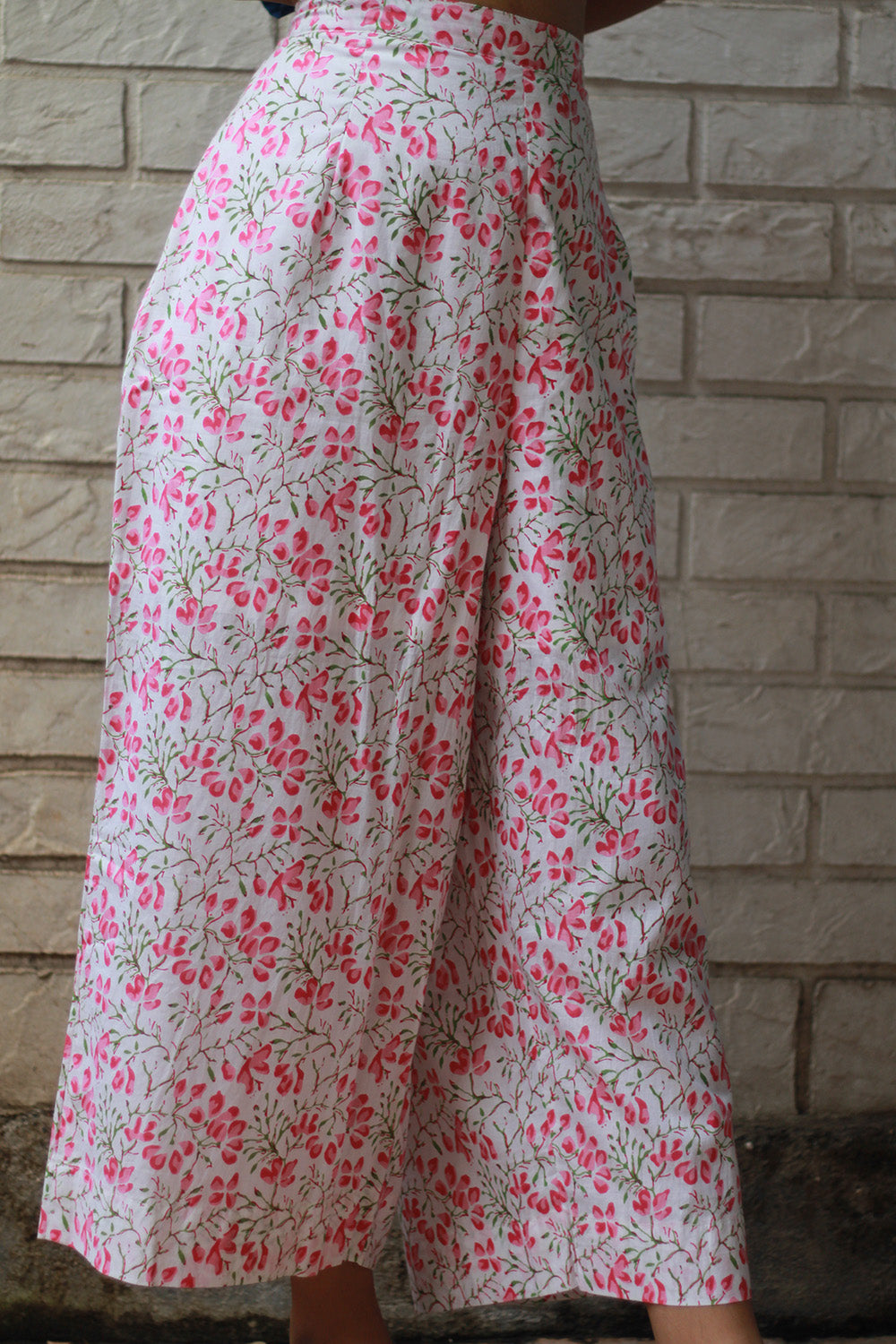 Kusum | Wide Leg Pants | Pink Sanganeri