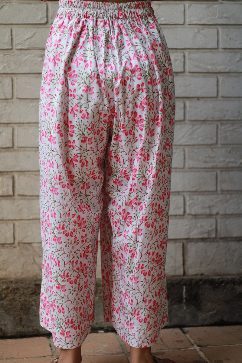 Kusum | Wide Leg Pants | Pink Sanganeri