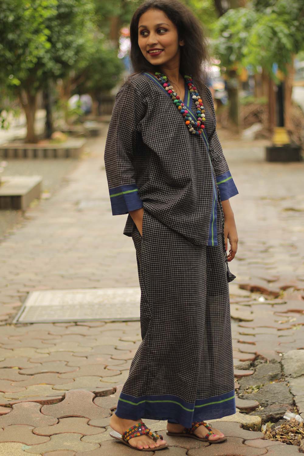 Vanyam Syahi | Patteda Wide Leg Pants | Cobalt