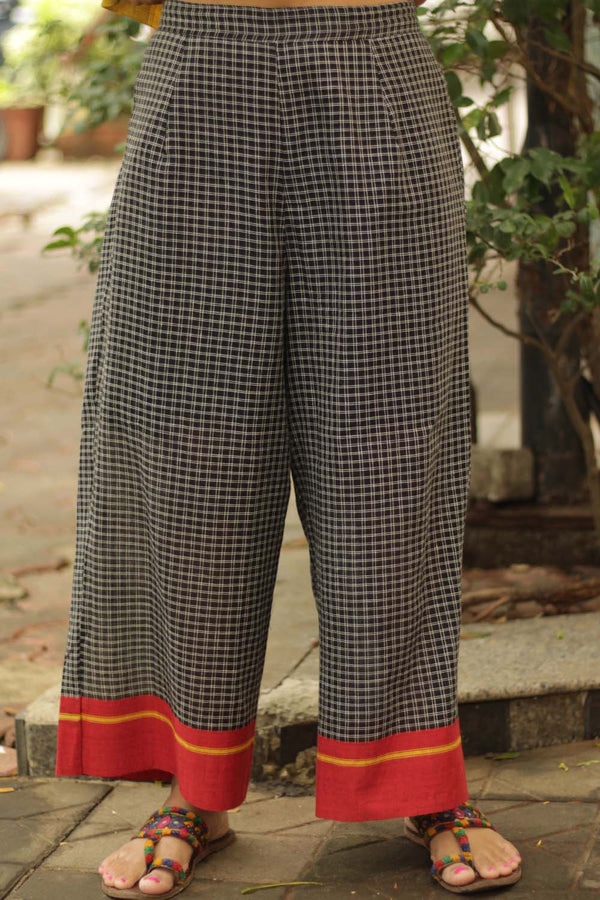 Vanyam Syahi | Patteda Anchu Wide Leg Pants | Red