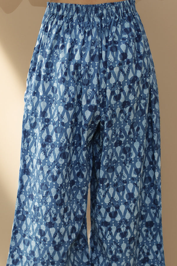 Samartha | Wide Leg Pants | Indigo Petals