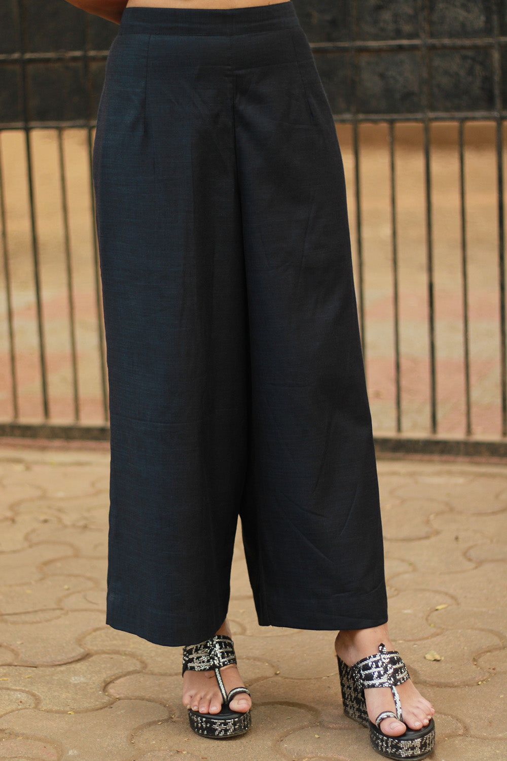 Saumya | Wide Leg Pants | Ink Blue