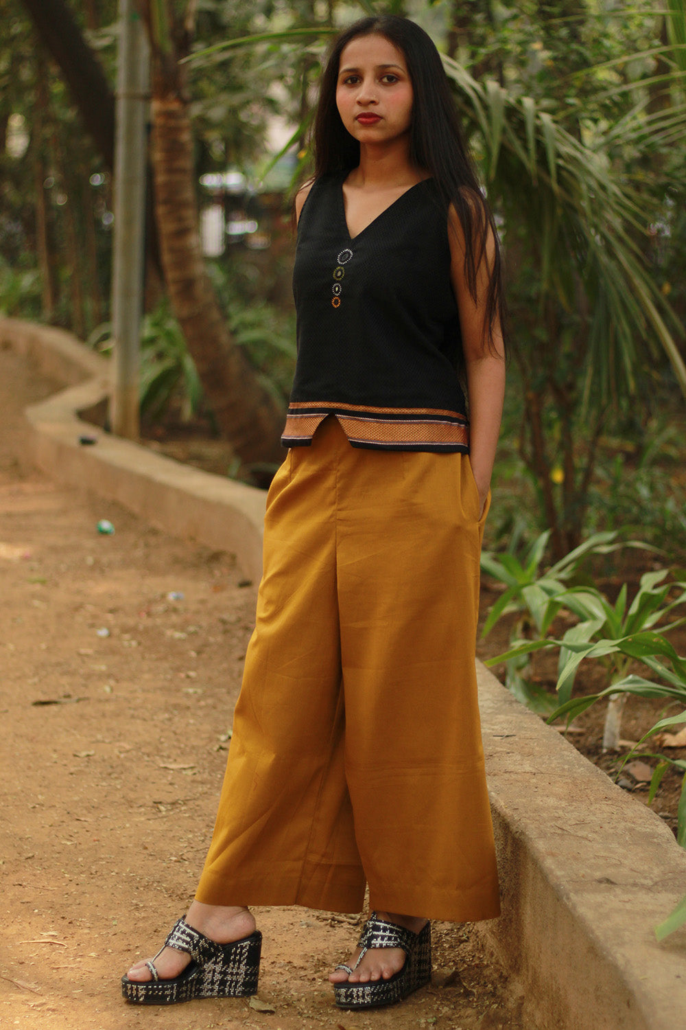 Saumya | Wide Leg Pants | Mustard