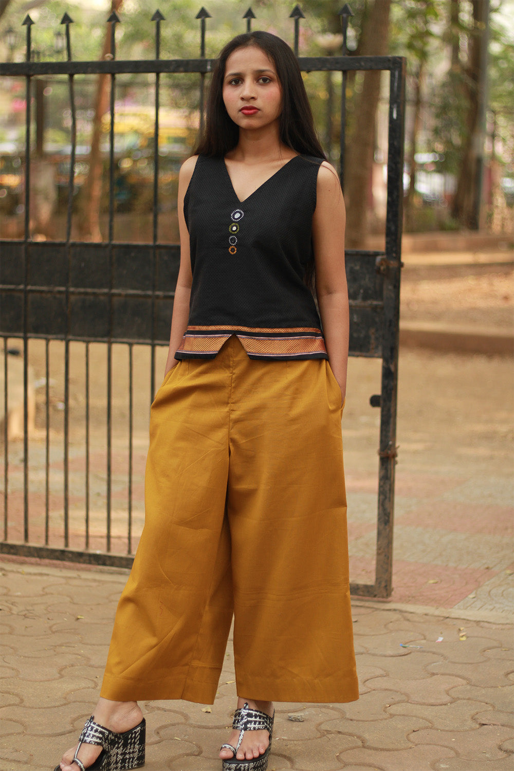 Saumya | Wide Leg Pants | Mustard