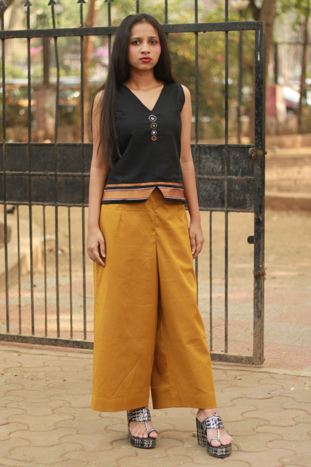 Saumya | Wide Leg Pants | Mustard