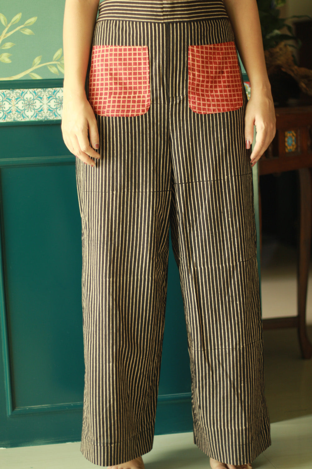 Dhaariyan | Wide Leg Pants | Noir Ajrakh