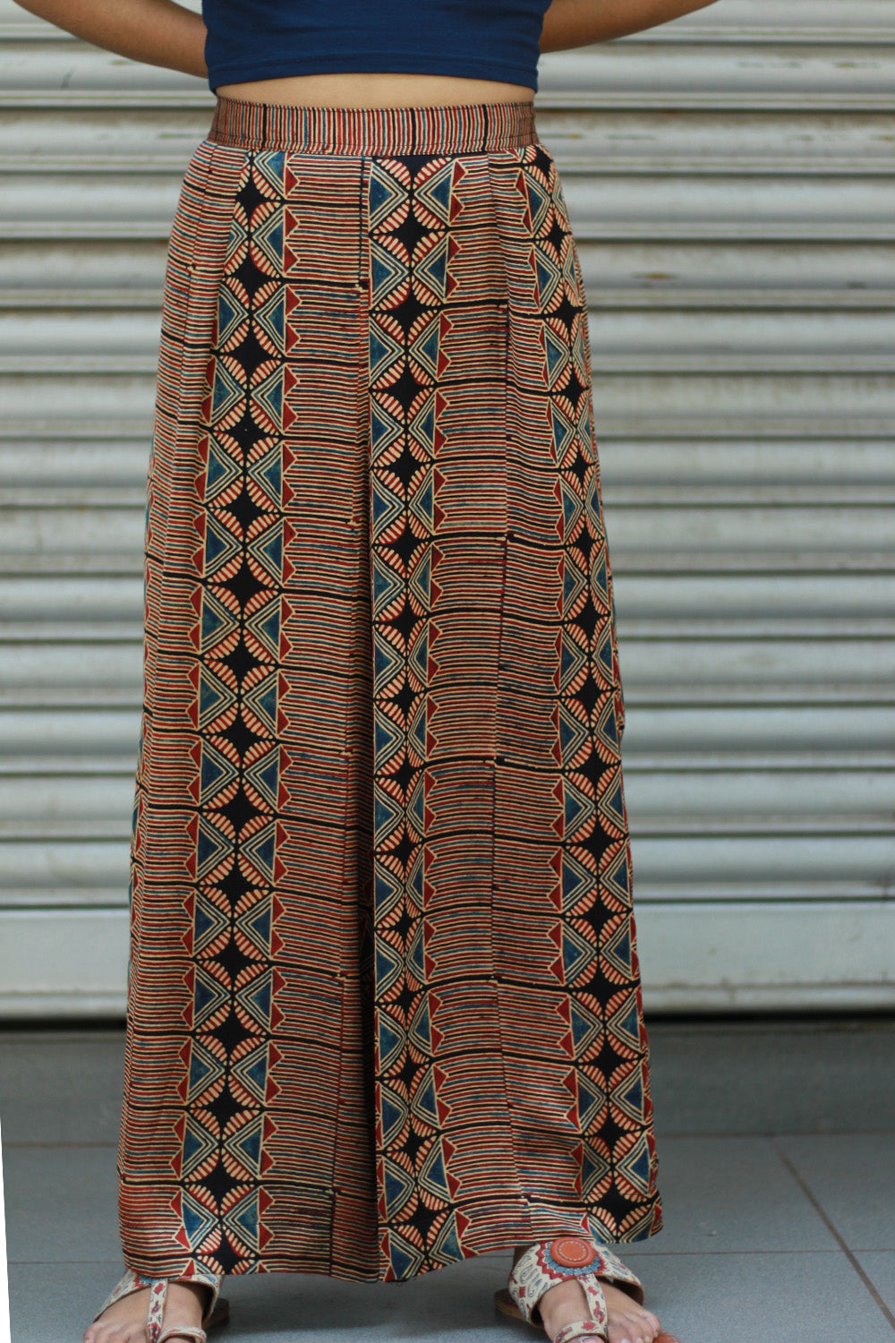 Saumya | Wide Leg Pants | Modal Silk | Rouge Stripes