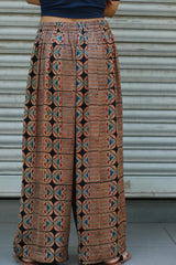 Saumya | Wide Leg Pants | Modal Silk | Rouge Stripes