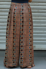 Saumya | Wide Leg Pants | Modal Silk | Rouge Stripes