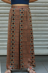 Saumya | Wide Leg Pants | Modal Silk | Rouge Stripes