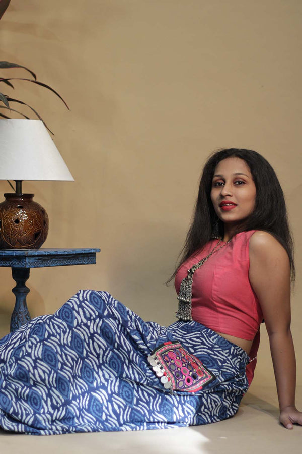 Wayfarer | Drop Crotch Pants | Indigo Banjara Mirrorwork