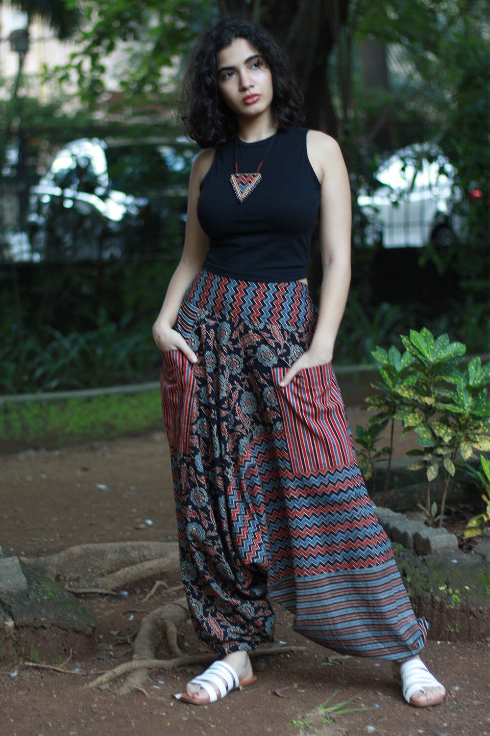 Wayfarer | Drop Crotch Pants | Ajrakh Medley