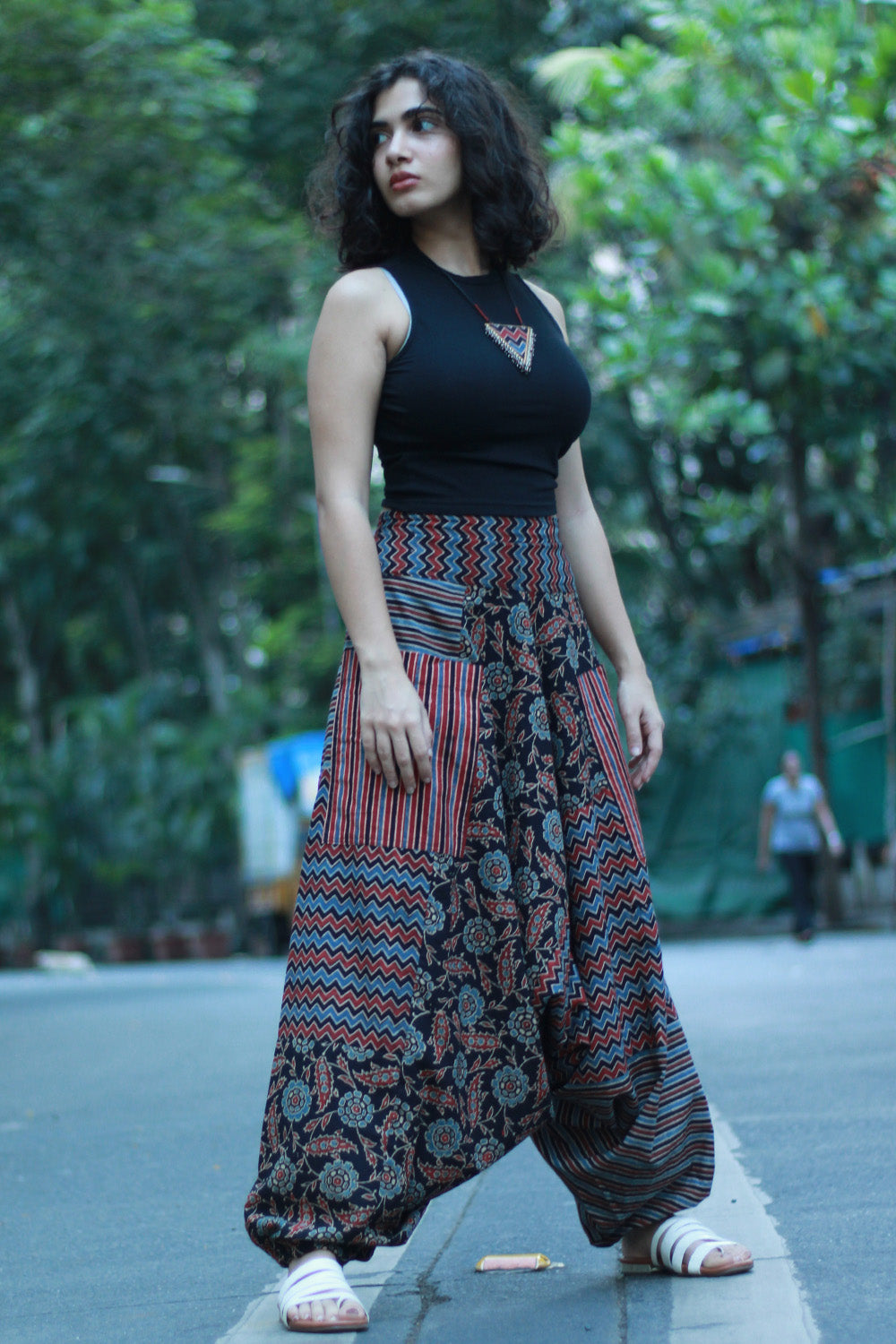 Wayfarer | Drop Crotch Pants | Ajrakh Medley