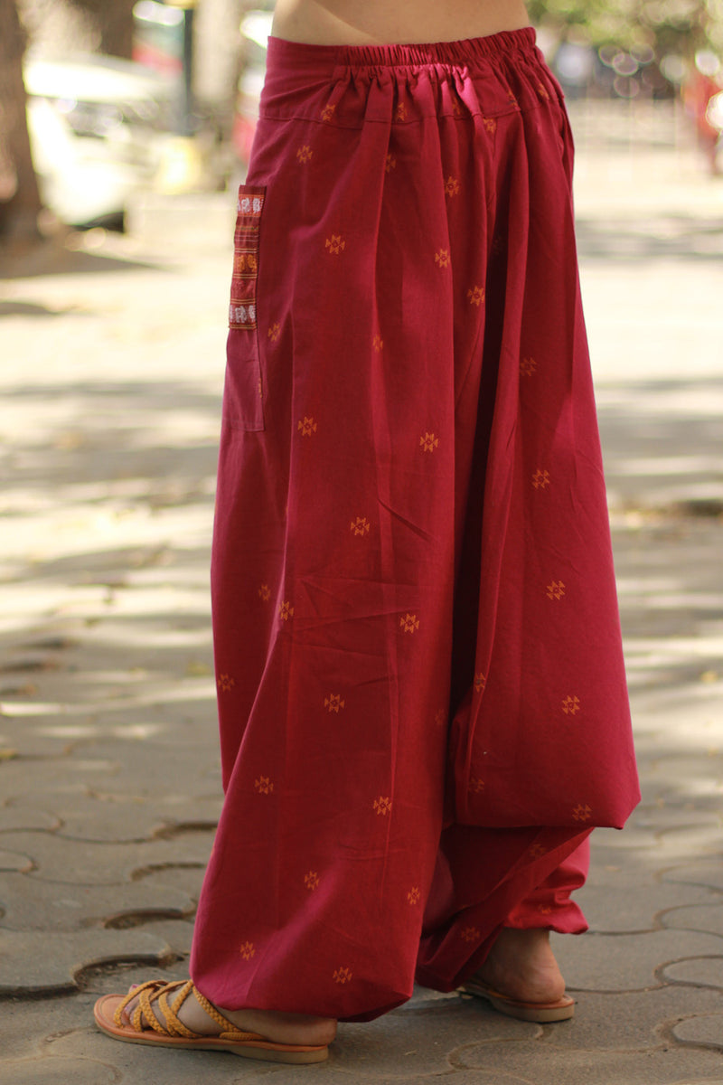Wayfarer | Drop Crotch Pants | Magenta Cotton