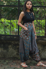Wayfarer | Drop Crotch Pants | Blue Ajrakh Medley