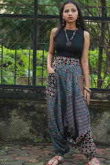 Wayfarer | Drop Crotch Pants | Blue Ajrakh Medley
