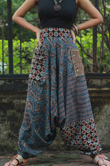 Wayfarer | Drop Crotch Pants | Blue Ajrakh Medley