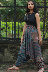 Wayfarer | Drop Crotch Pants | Blue Ajrakh Medley