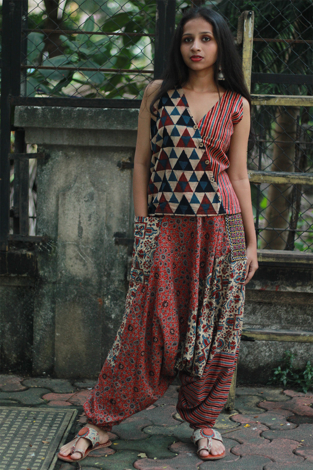 Wayfarer | Drop Crotch Pants | Madder Ajrakh Medley