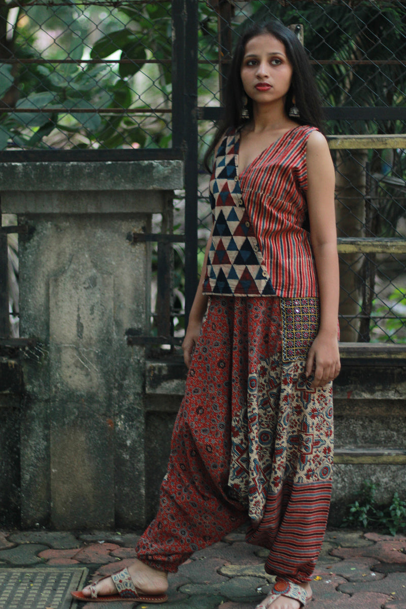Wayfarer | Drop Crotch Pants | Madder Ajrakh Medley