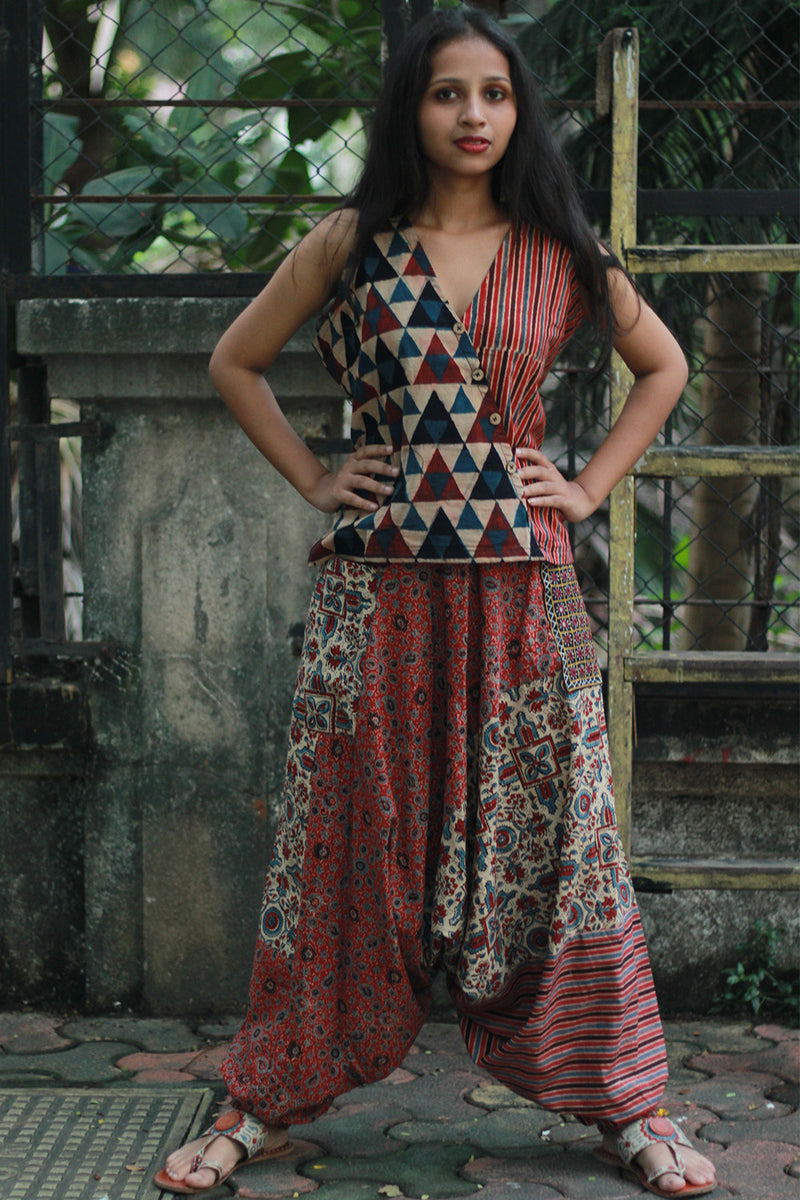 Wayfarer | Drop Crotch Pants | Madder Ajrakh Medley