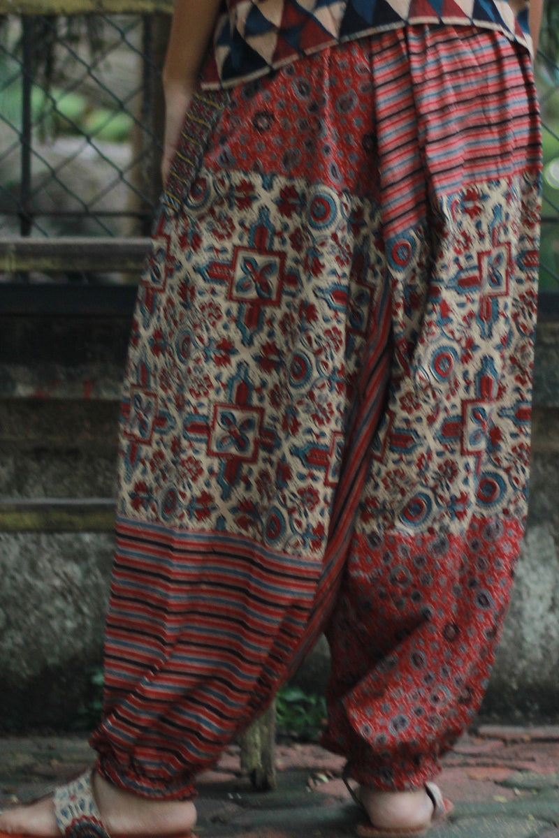 Wayfarer | Drop Crotch Pants | Madder Ajrakh Medley