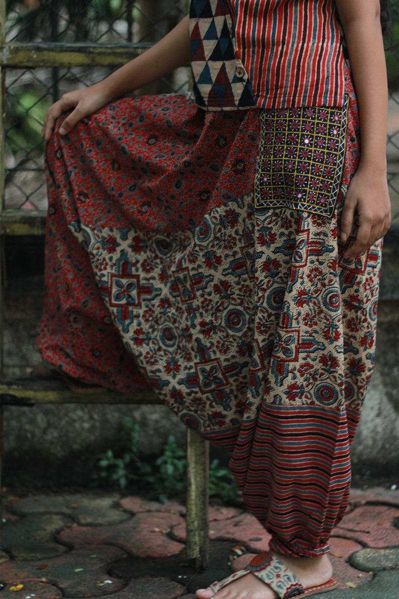 Wayfarer | Drop Crotch Pants | Madder Ajrakh Medley
