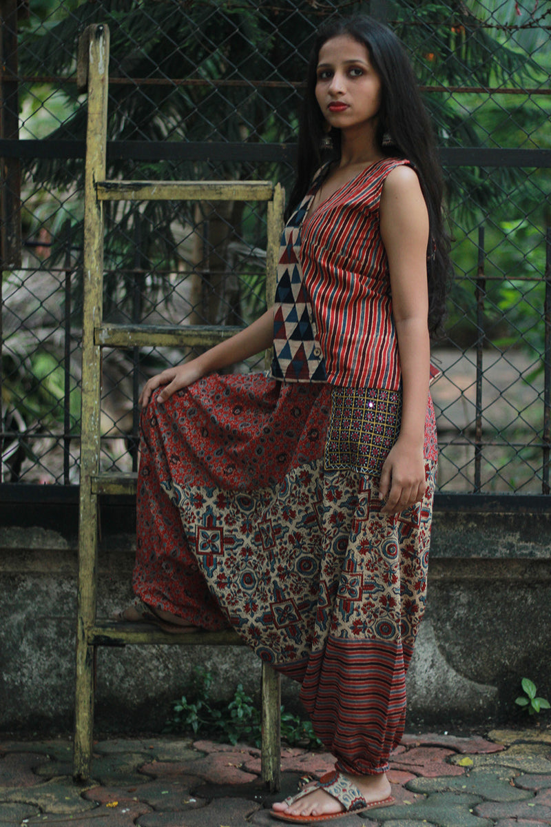 Wayfarer | Drop Crotch Pants | Madder Ajrakh Medley