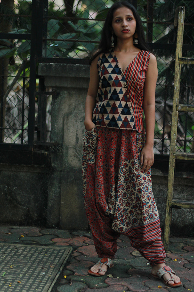 Wayfarer | Drop Crotch Pants | Madder Ajrakh Medley