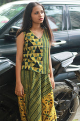 Wayfarer | Drop Crotch Pants | Green Ajrakh Medley
