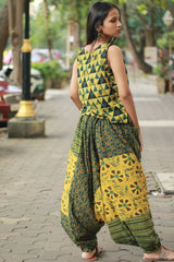 Wayfarer | Drop Crotch Pants | Green Ajrakh Medley