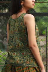 Wayfarer | Drop Crotch Pants | Green Ajrakh Medley