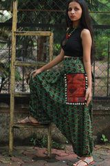 Wayfarer | Drop Crotch Pants | Fern Green Bagru