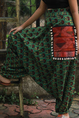 Wayfarer | Drop Crotch Pants | Fern Green Bagru