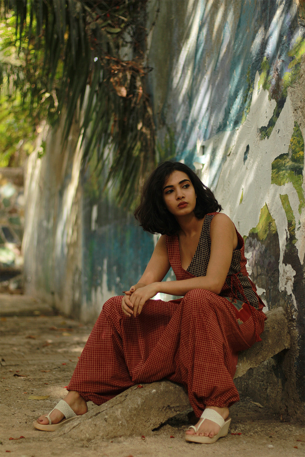 Dhaariyan | Wayfarer | Drop Crotch Pants | Madder Checks Ajrakh