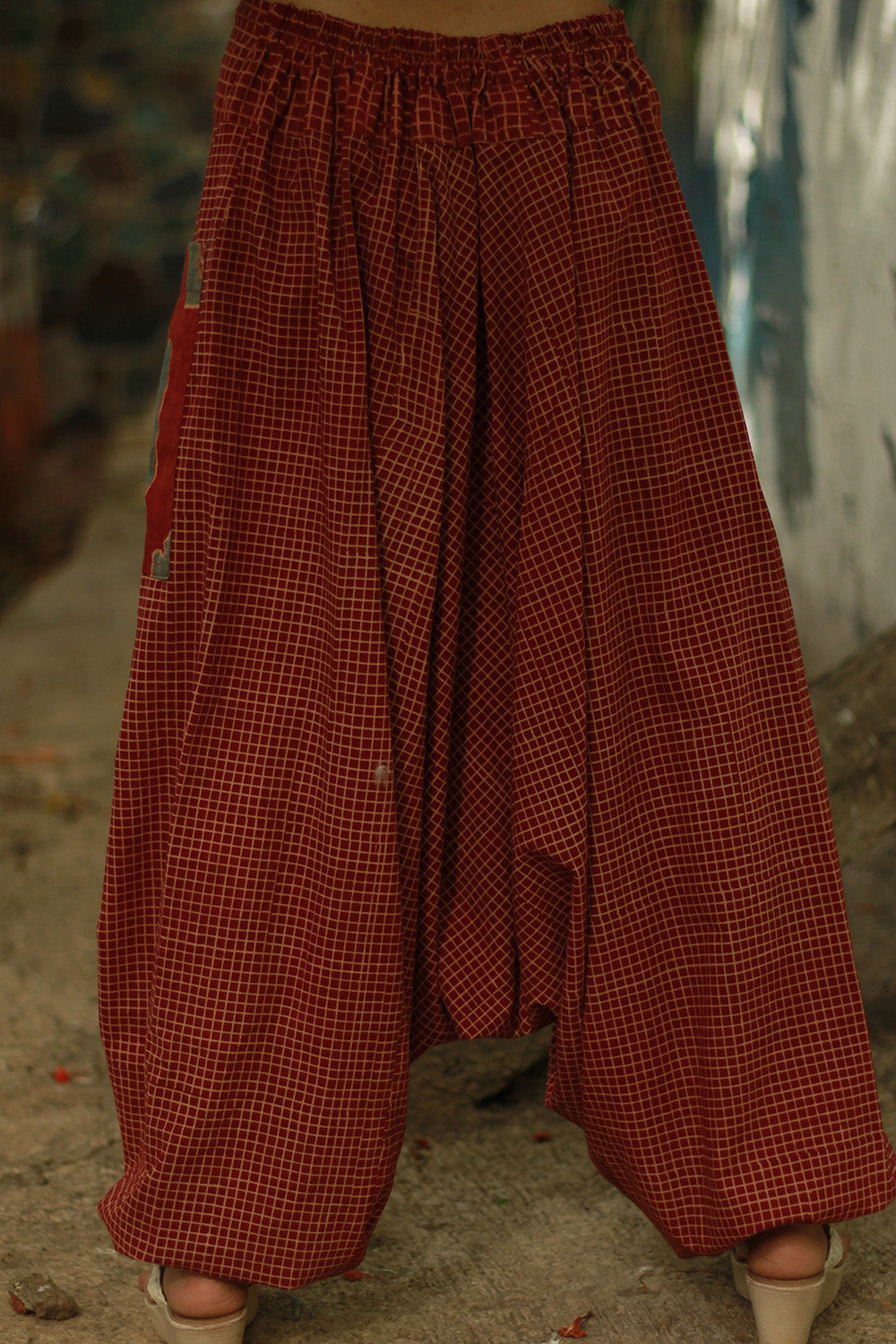 Dhaariyan | Wayfarer | Drop Crotch Pants | Madder Checks Ajrakh