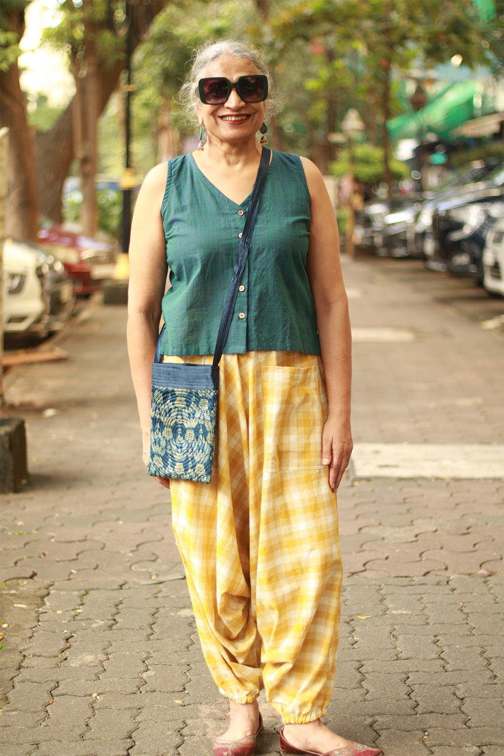 Front Buttoned Vest | Cotton | Teal
