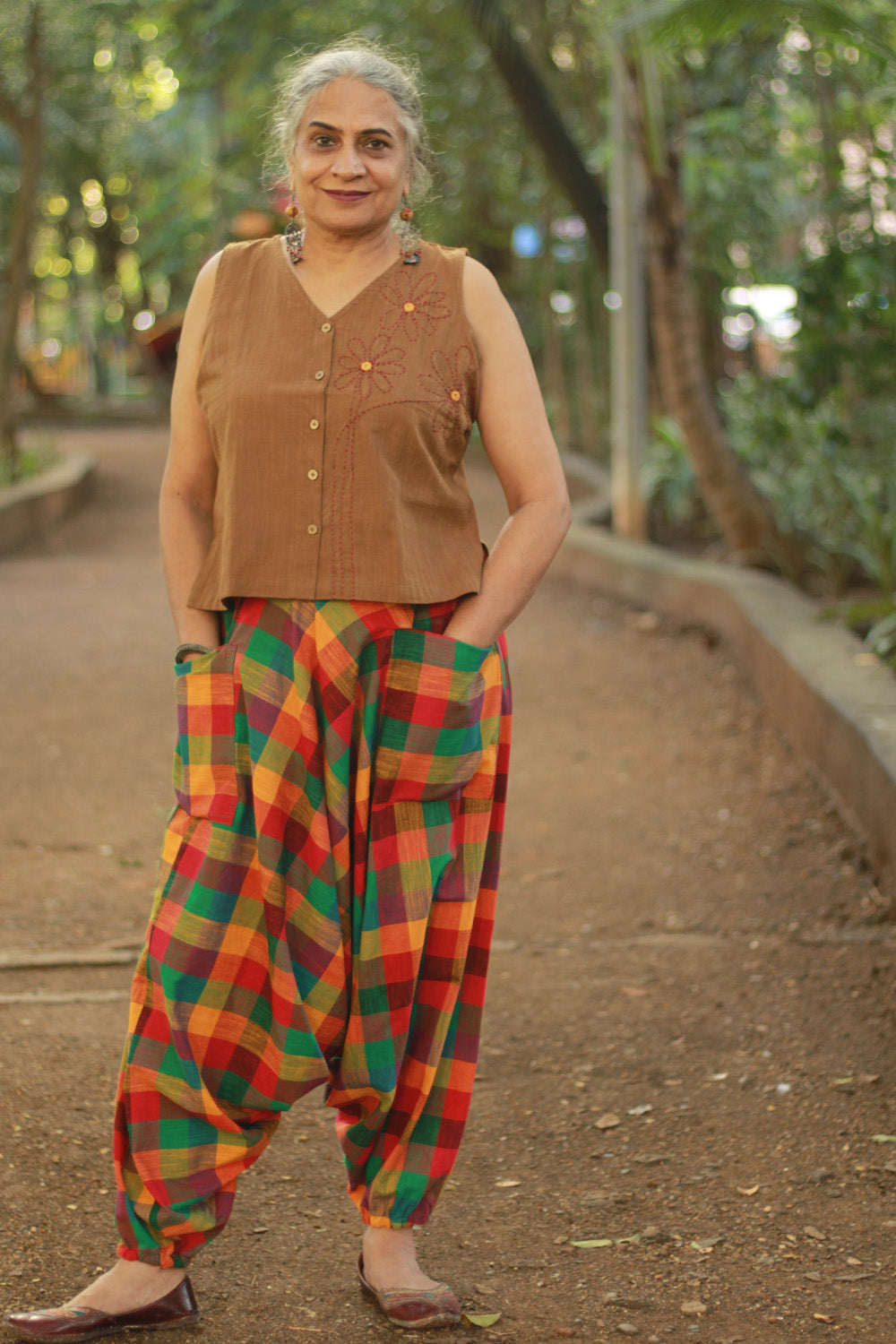 Wayfarer | Drop Crotch Unisex Pants | Checkered Medley