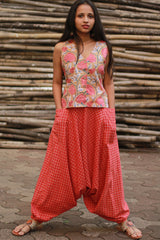 Wayfarer | Drop Crotch Unisex Pants | Rouge Checks