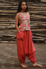 Wayfarer | Drop Crotch Unisex Pants | Rouge Checks