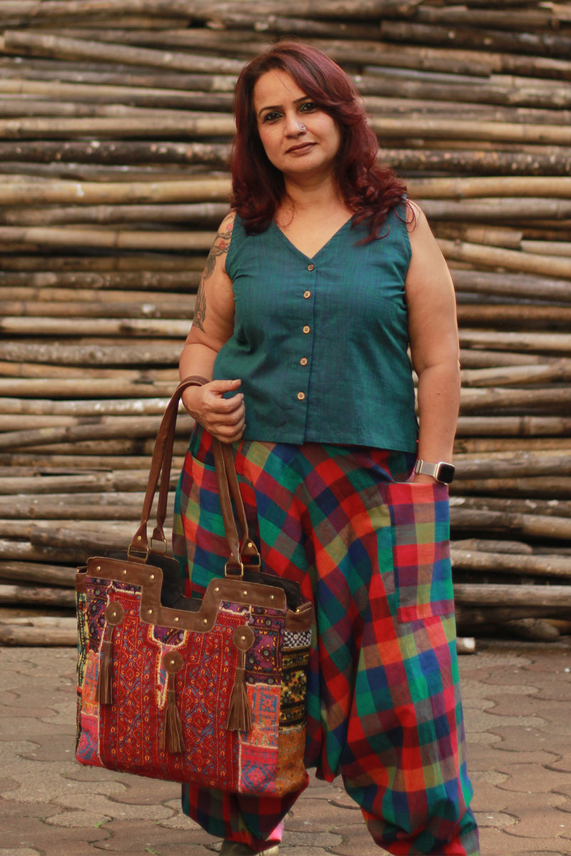 Wayfarer | Drop Crotch Unisex Pants | Checkered Medley