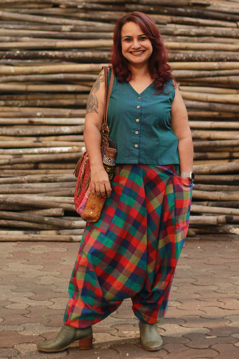 Wayfarer | Drop Crotch Unisex Pants | Checkered Medley