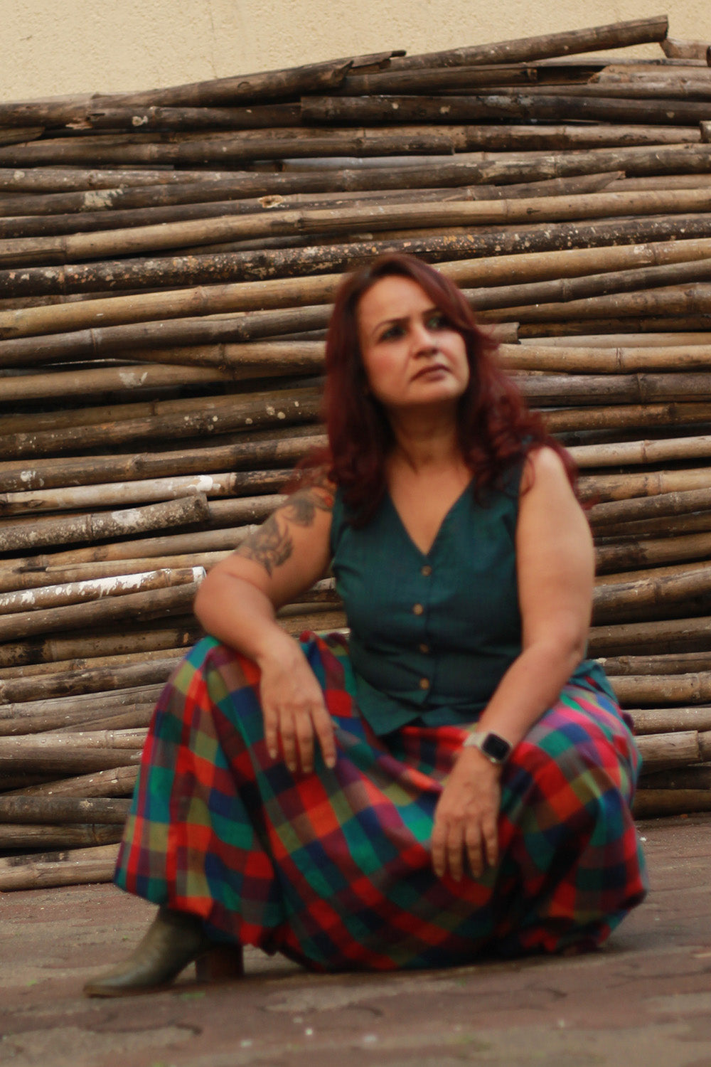 Wayfarer | Drop Crotch Unisex Pants | Blue Madras Checks